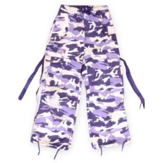 Kids Unisex Basic UFO Pants (Purple Camo) (4 (Fits an 18 20 inch Waist)): Clothing