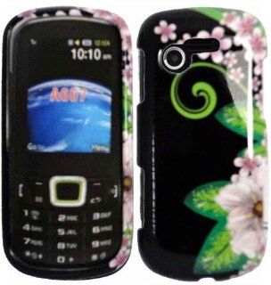 For StraightTalk Samsung SGH S425G Evergreen Slider Hard Design Cover Case Green Flower: Cell Phones & Accessories
