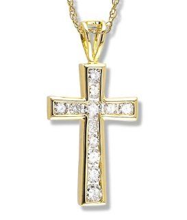 1/2 Carat Diamond Cross Pendant in 14k Yellow Gold with 16in. chain: CoolStyles: Jewelry