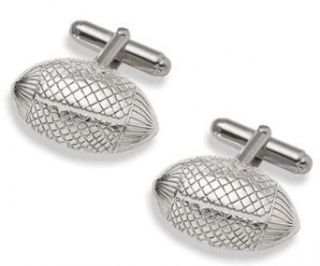 Bowl Championship Series (BCS) Coaches' Trophy Crystal Football Replica 5/8" Cuff Links   Sterling Silver Jewelry: Clothing