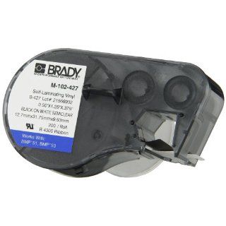 Brady M 102 427 Vinyl B 427 Black on White/Clear Label Maker Cartridge, 1/2" Width x 1 1/4" Height, 0.375" Printable Area, For BMP51/BMP53 Printers: Industrial & Scientific