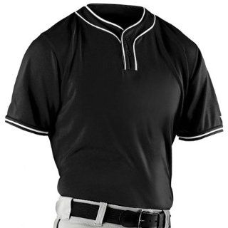 Alleson Adult Microfiber 2 Button Baseball Jerseys BK/WH   BLACK/WHITE A2XL : Baseball And Softball Jerseys : Sports & Outdoors