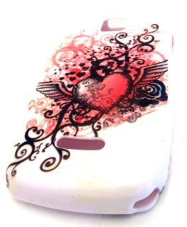Motorola Wx430 Theory Hard Case White Heart Tribal Wing Design Phone Case Skin Cover Boost: Cell Phones & Accessories