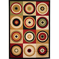 Squares and Circles Multi Area Rug (7'10 x 9'10) 7x9   10x14 Rugs