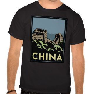 china great wall asia art deco retro travel shirts