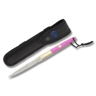 Colt Knives 434P Ladies Dirk   Fixed Blade Knife with Pink Smooth Bone Handles Sports & Outdoors