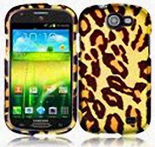 Yellow Brown Leopard Hard Cover Case for Samsung Galaxy Express SGH I437 Cell Phones & Accessories