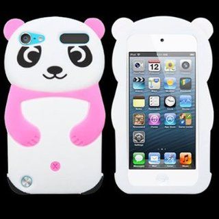 CoverON(TM) Soft Silicone HOT PINK WHITE Skin Cover Case with PANDA Design for APPLE IPOD TOUCH 5 [WCH430]: Cell Phones & Accessories