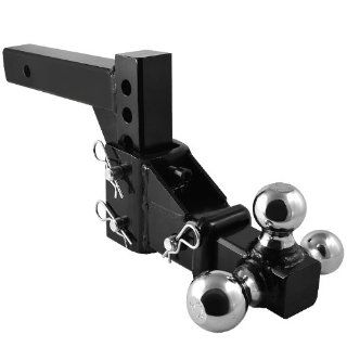 3 Ball Adjustable Vertical Travel Solid 2" Shank Swivel Tri Ball Tow Hitch Mount: Home Improvement