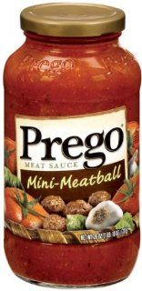 Prego Mini Meatball Meat Pasta Sauce 24 oz (Pack of 12)  Tomato And Marinara Sauces  Grocery & Gourmet Food