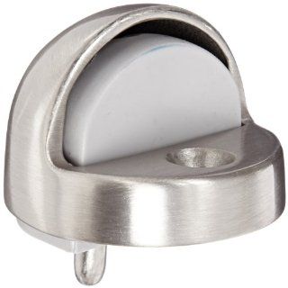 Rockwood 442.15 Brass Floor Mount High Dome Stop, #12 X 1 1/2" FH WS Fastener with Plastic Anchor, 1 7/8" Base Diameter x 1/2" Base Length, Satin Nickel Plated Clear Coated Finish: Industrial Hardware: Industrial & Scientific