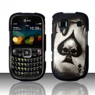 For ZTE Z431 (AT&T) Rubberized Design Cover   Spade Skull: Cell Phones & Accessories