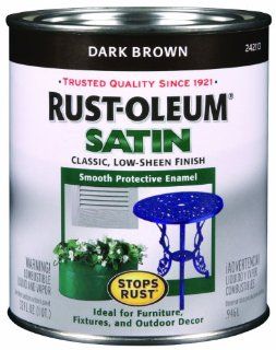 Rust Oleum 242113 Stops Rust, 32 oz. Quart, Dark Brown Satin Finish   House Paint  