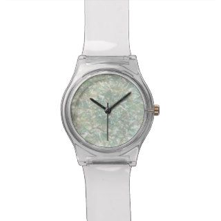 Mother of Pearl Opal Crackle Mirror Iridescent Wristwatch
