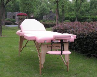 77" Long 3" Pad Portable Pink Reiki Massage Table W/free Adjustable Head Rest and Carry Case: Sports & Outdoors