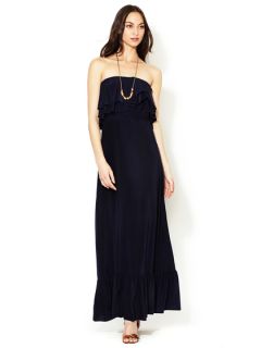 Jersey Strapless Ruffle Maxi Dress by T Bags Los Angeles