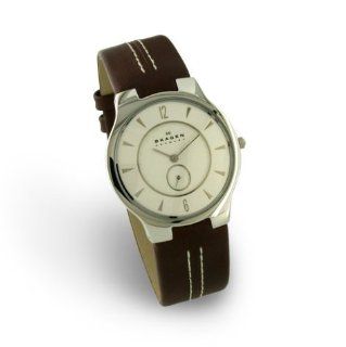 Skagen Men's Brown Leather Watch #433LSL: Watches