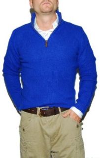 Polo Ralph Lauren Mens Half Zip Wool Sweater Blue Small at  Mens Clothing store