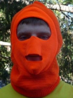 Faded Glory Mens Bright Orange Face Mask Stocking Cap Hunting Hat Fleece Face at  Mens Clothing store
