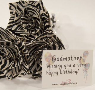 Godmother Birthday Gift   Zebra Print Duct Tape Flower Rose Bouquet : Artificial Flowers : Everything Else