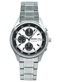 Seiko SNDB09P1  Watches,Mens Quartz Chronograph Stainless Steel with White Dial, Chronograph Seiko Quartz Watches