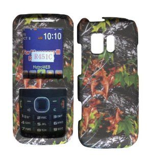 Camo Leaves Samsung SCH R451c Straight Talk, Messager R450 Cricket, MetroPCS Case Cover Hard Snap on Rubberized Touch Phone Cover Case Faceplates: Cell Phones & Accessories