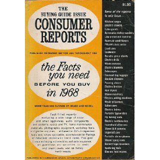 The Buying Guide, December 1968 Consumer Reports, Vol. 33, No. 12 Editors of Consumer Reports Books