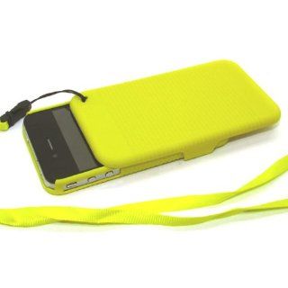 Cbus Wireless Yellow Hard Shell Case w/ Slide Front Cover & Neck Strap for Apple iPhone 4S / iPhone 4: Cell Phones & Accessories