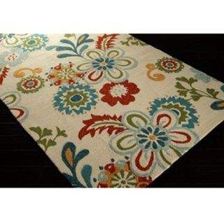 Surya Storm SOM 7706 Contemporary Hand Hooked 100% Polypropylene Putty 3'3" x 5'3" Floral Area Rug   Machine Made Rugs