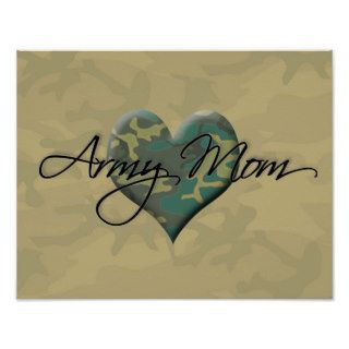 Army Mom, Camo Heart Poster