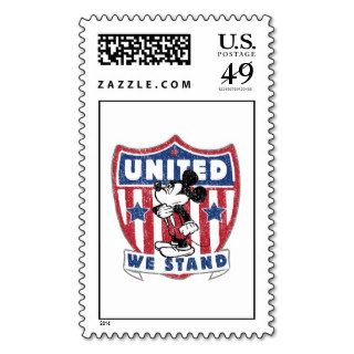 Mickey Mouse pledging "United We Stand" shield Postage