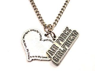 My Friend My Lover My Hero Air Force Girlfriend Charm 18" Fashion Necklace: Chain Necklaces: Jewelry