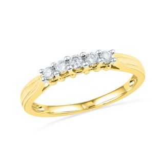 online only 1 4 ct t w diamond five stone wedding band in 10k gold