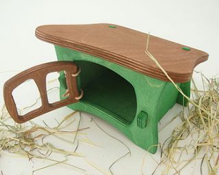 handmade wooden toy rabbit hutch by cottontails