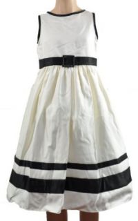 Winter White & Black Girls Dress: Special Occasion Dresses: Clothing