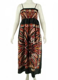 India Boutique Print Sleeveless Dress Black Multi 1X at  Womens Clothing store