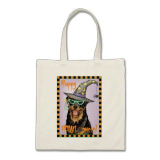 Rottweiler Witch Tote Bags