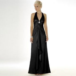 Satin Evening Dress   Bridal, Wedding, Party, Prom Dress, Formal Gown by Sean Collection (448) Black XL