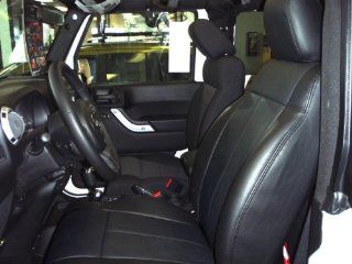 2013 Jeep Wrangler 4 Door Sport/Sahara/Rubicon Clazzio Leather Seat Covers   Black   Full Set   Front and Rear Row: Automotive