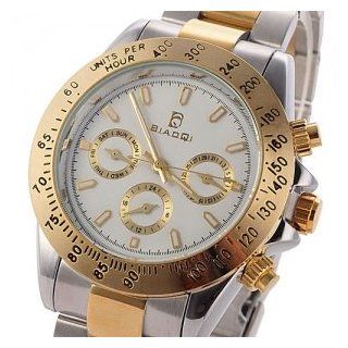 BIAOQI 6 Hands Stainless Steel Date Quartz Rotating Dial Sport Wrist Watch: Watches
