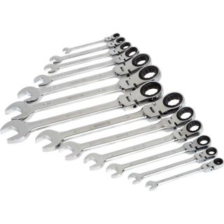 Klutch Flex Ratchet Wrench Set — 13-Pc., SAE, 1/4in.–1in.  Flex   Ratcheting Wrench Sets