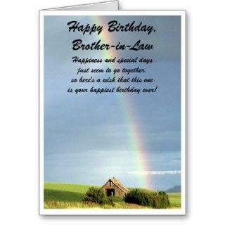 A Happy Birthday Brother in Law Card Rainbow