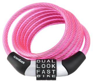 Wordlock CL 456 PK Non Resettable Combination Cable Lock, Blue, 4 Feet, Pink : Cable Bike Locks : Sports & Outdoors