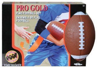 POOF Slinky 456BL POOF Pro Gold Flag Football Set with 16 Flags and 9.5 Inch Foam Ball, Brown: Toys & Games