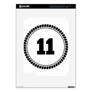Number 11 Circle iPad 3 Decals