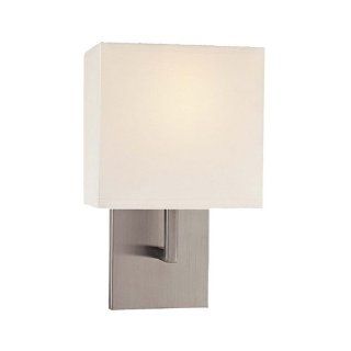George Kovacs P470 084 11.5" Wall Sconce in Brushed Nickel with White Fabric Shade   Sconces Wall Lighting