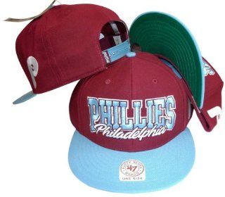Philadelphia Phillies Unfiltrator Maroon/Blue Two Tone Snapback Adjustable Plastic Snap Back Hat / Cap : Sports Fan Baseball Caps : Sports & Outdoors