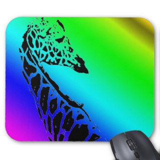 Rainbow Giraffe   Mousepad Mousepads