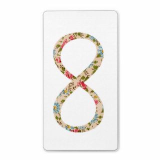 Girly Hipster Retro Floral Infinity Symbol Custom Shipping Label