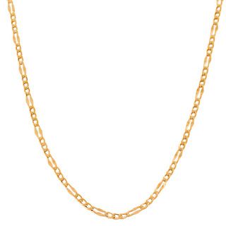 High polish 14 carat Rose gold 24 inch Fancy Figaro Link Chain Fremada Gold Necklaces